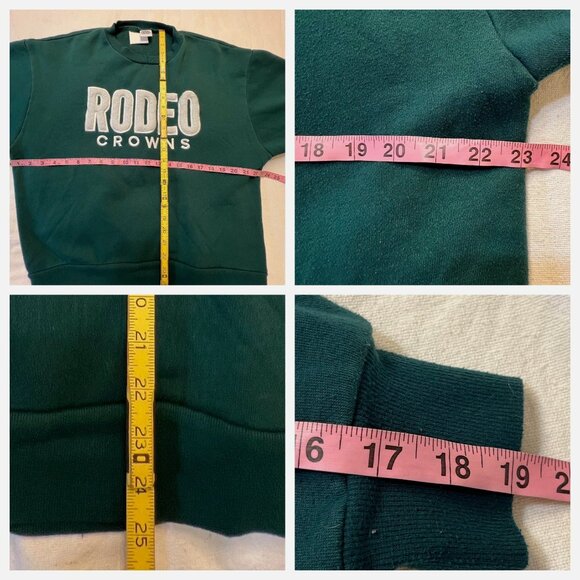 Rodeo Crowns Wide Bowl Green Pullover Sweatshirt Free Size Unisex Japanese Brand - Picture 8 of 16